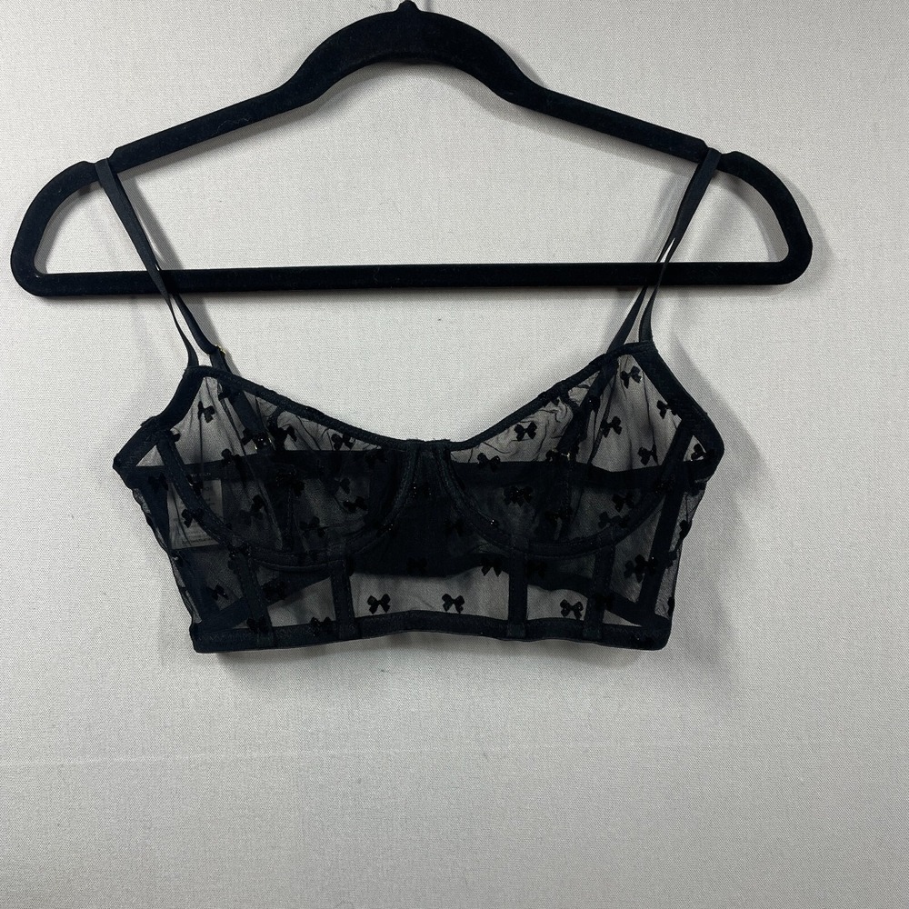 Le Petit Trou Bra Women S Black Bows Sheer Volupte Underwire Longline Boudoir